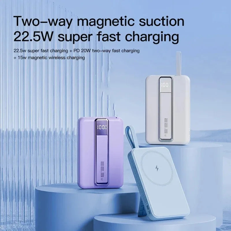 Magnetic Wireless Power Bank 10000mAh Fast Charger with Stand Tidesmit