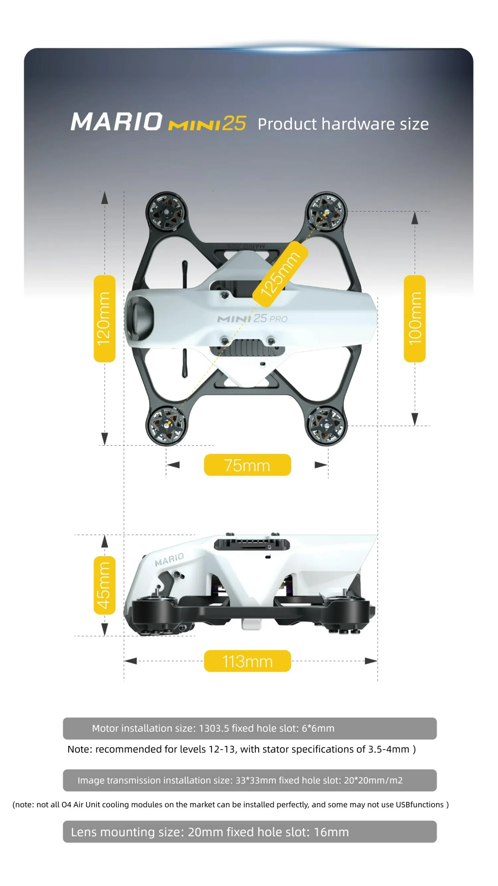 SpeedyBee Mario Mini25 FPV Drone Kit - ELRS 2.4G Freestyle Racing Frame Tidesmit