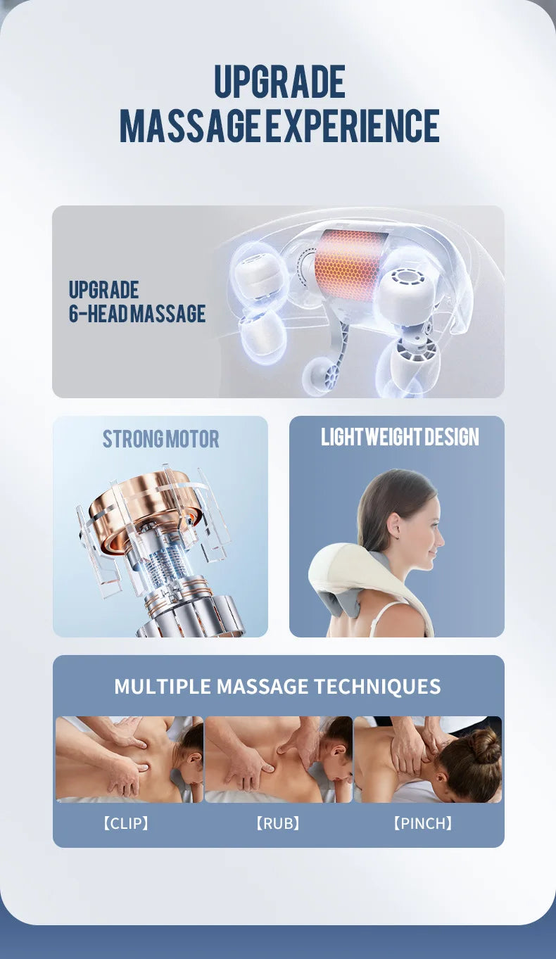 Back Massager Shawl with Heat - Rechargeable Deep Tissue Relief Device Back Massage Instrument Tidesmit