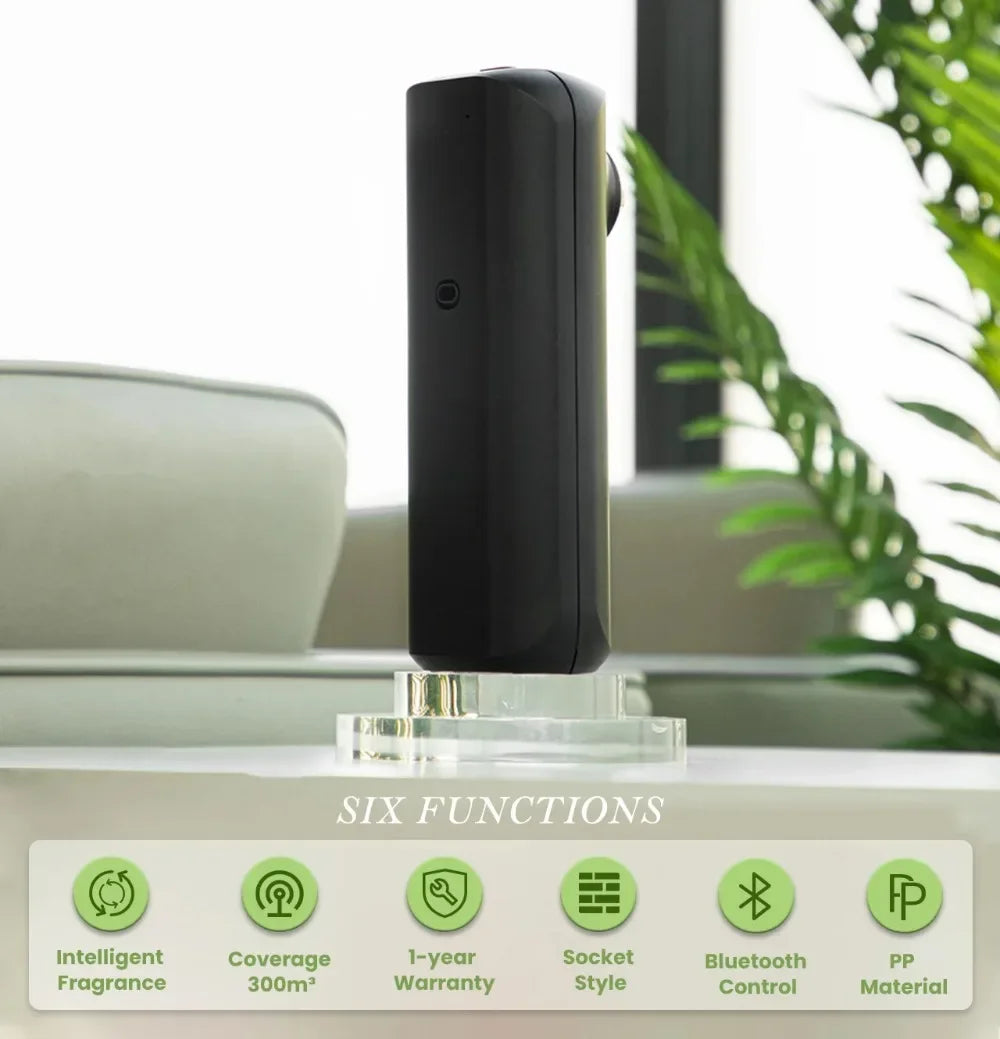Smart Waterless Essential Oil Diffuser 300m³ Scent Air Machine Portable Scent Diffuser Plug-in Wall for Large Room Home Office