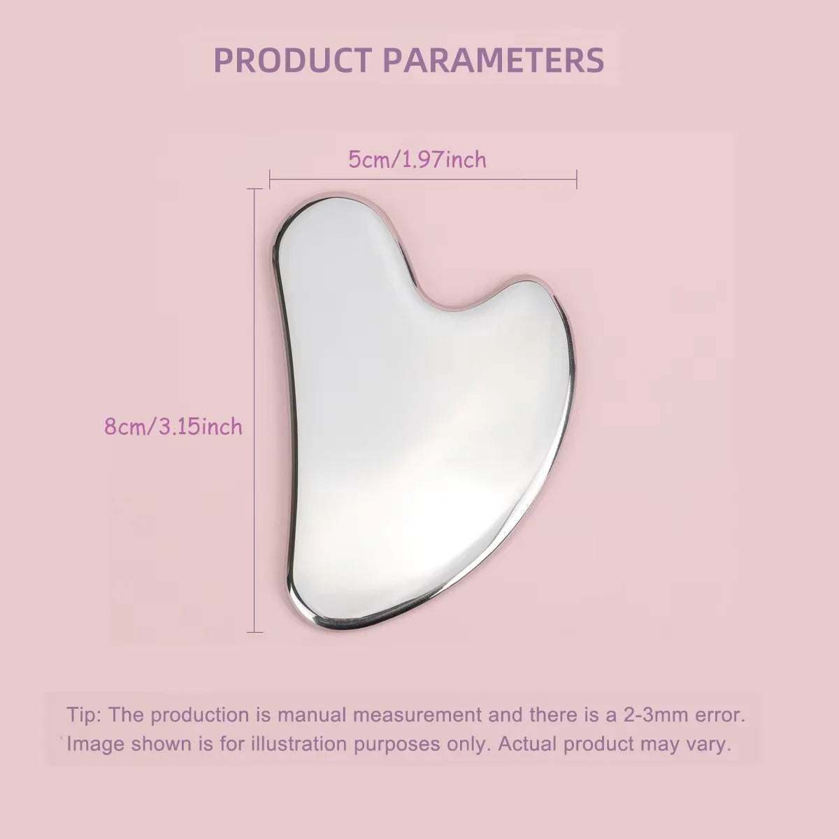 Stainless Steel Gua Sha Tool - Facial Lifting and Deep Tissue Massage Body Shaping Massage Equipment heart Tidesmit