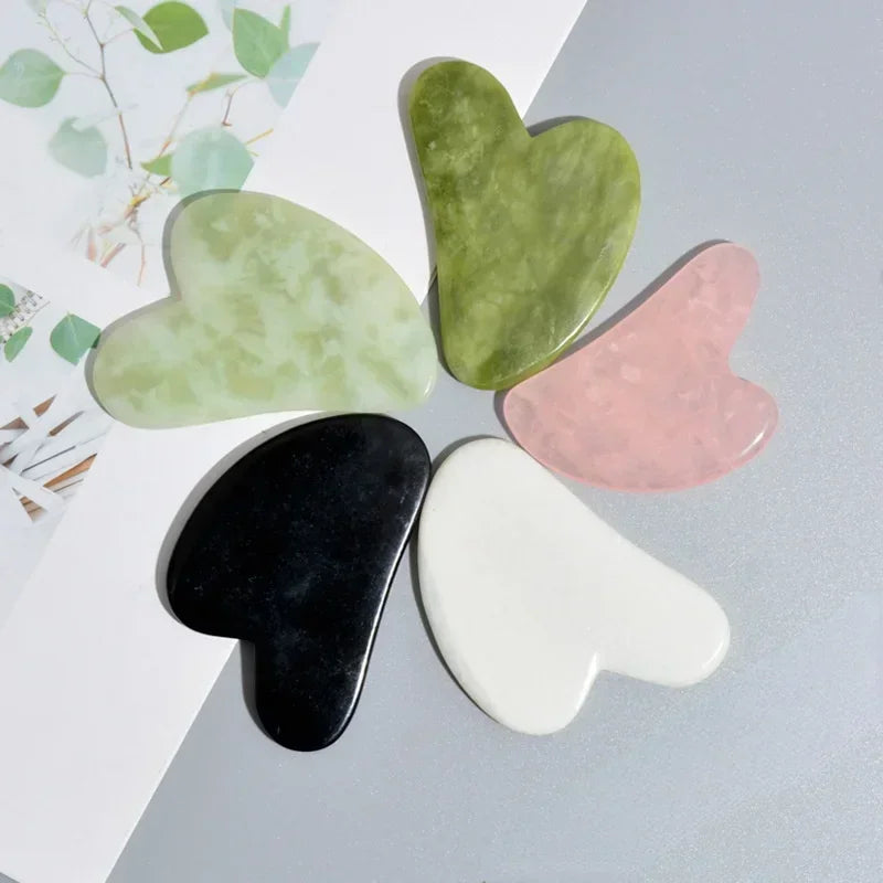 Jade Gua Sha Heart Massage Stone | Tidesmit Premium Facial Tool Back Massage Instrument Tidesmit