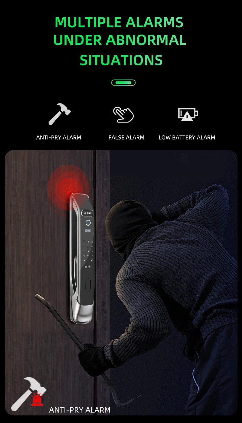 3D Face Recognition Smart LOCK Unlock Digital Door Lock With Camera FIngerprint Password Unlock Keyless Electronic Door Lock