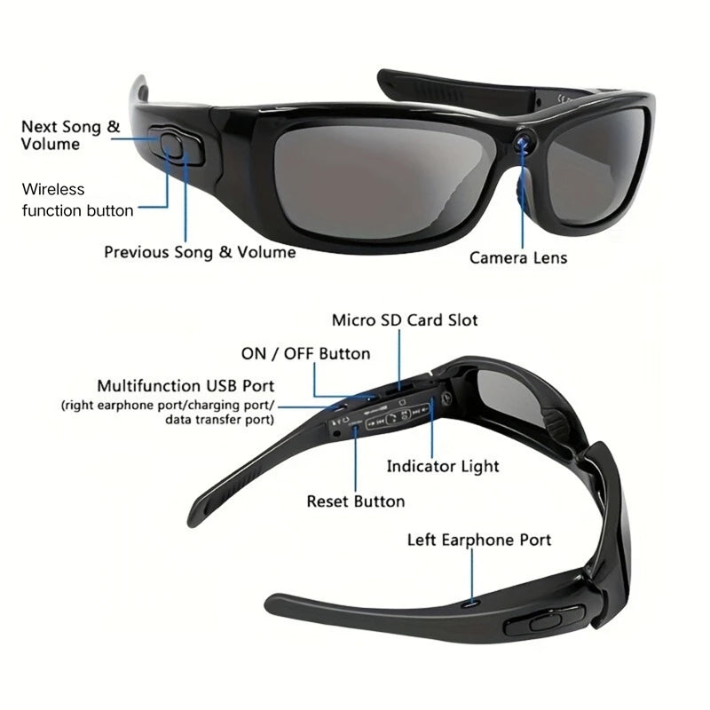 AI Smart Glasses with Camera and Audio - 64GB Mixed Reality Headset Tidesmit
