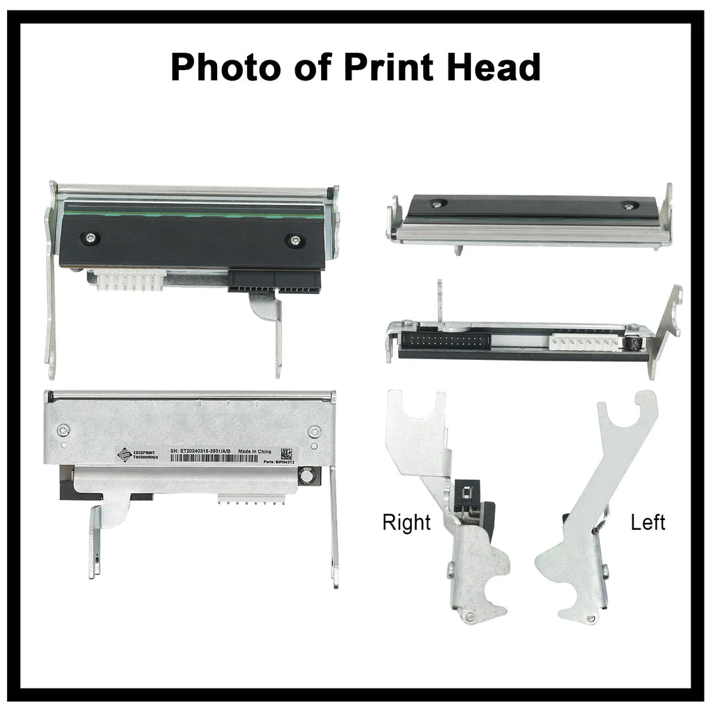Thermal printhead kit showing main unit, side parts, and label head pieces