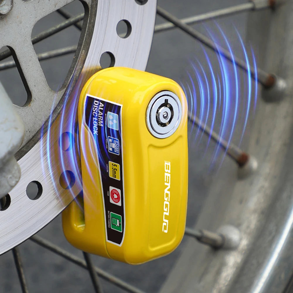 Motorcycle Alarm Wheel Disk Brake Lock with Keys Waterproof Bike Alarm Security Padlock Aluminum Alloy Bike Accessories