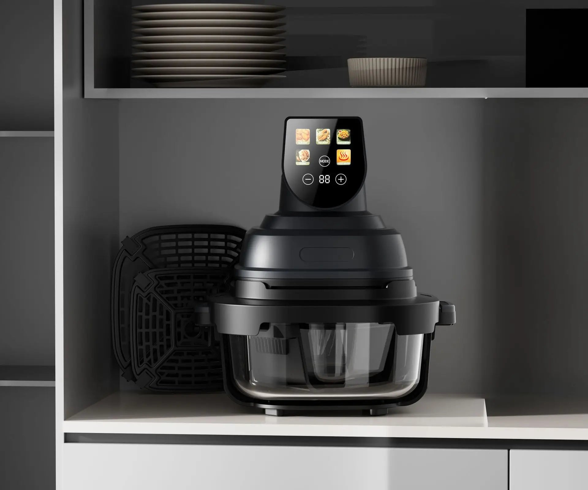 Color Screen Visible Air Fryer Glass Liner Chips Maker Multifunctional Home Oven