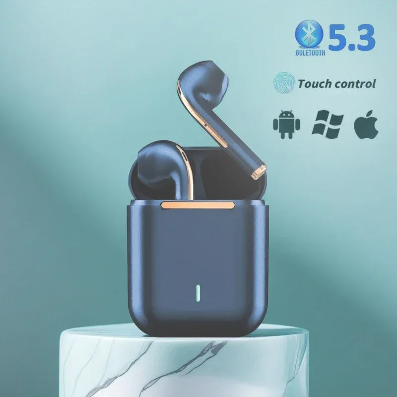 J18 TWS Wireless Earbuds, 5.3 Bluetooth Headphones Long Playtime, Noise Cancelling Voice Call, for Gaming, Business & Sports Tidesmit