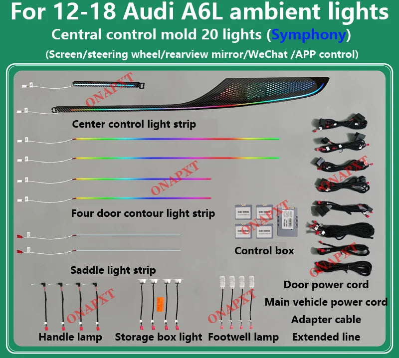 Audi Interior Ambient LED Lighting Kit | Premium Dashboard Glow A6L Style 1 Tidesmit