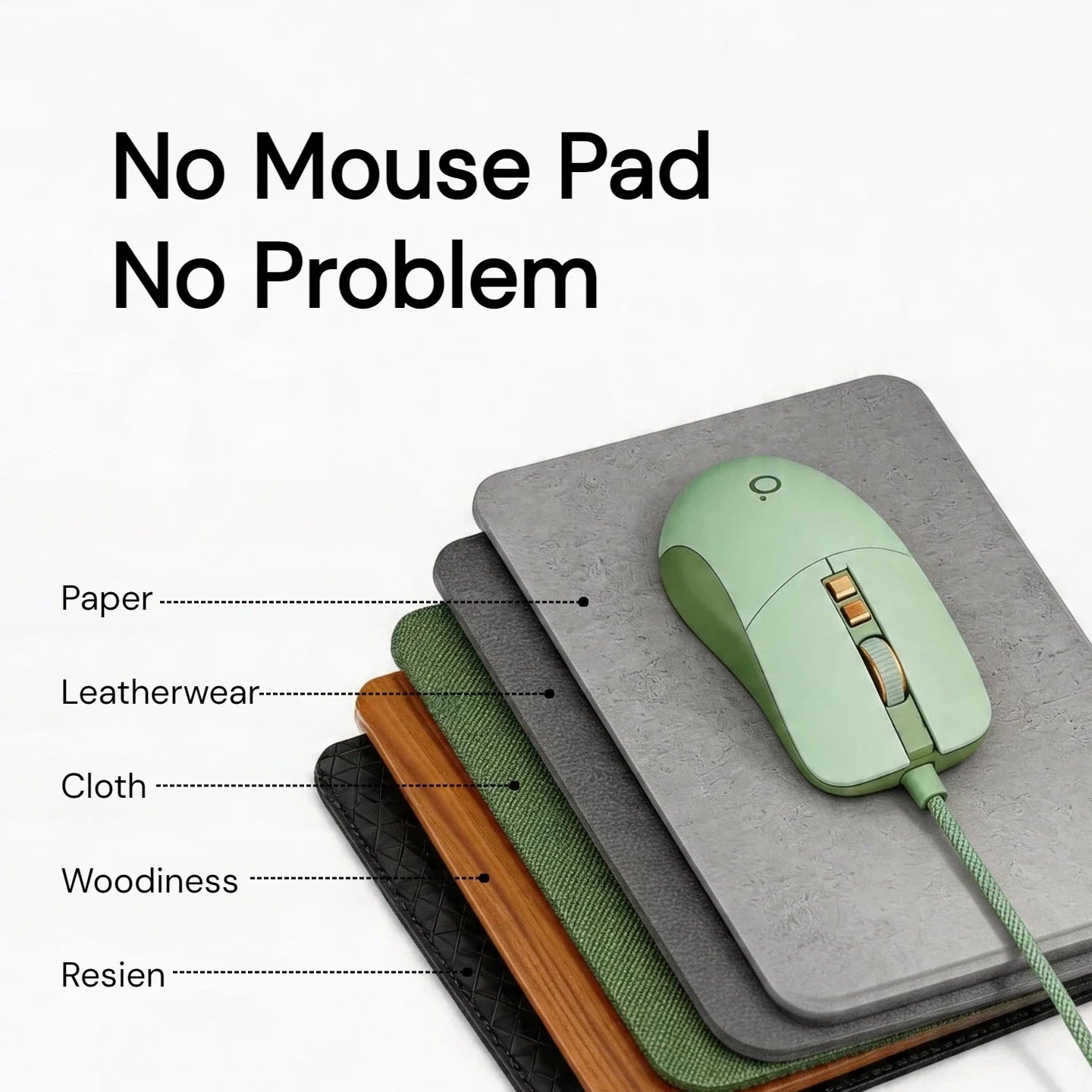 Silent Wired Mouse Aesthetic 2400 DPI Ergonomic USB Optical Computer Mouse for Women Girls Students Office Home Work Laptop PC MacBook Desktop Quiet Click Plug Play Cute Kawaii Mute Mice Sage Green Pink Beige Minimalist Desig