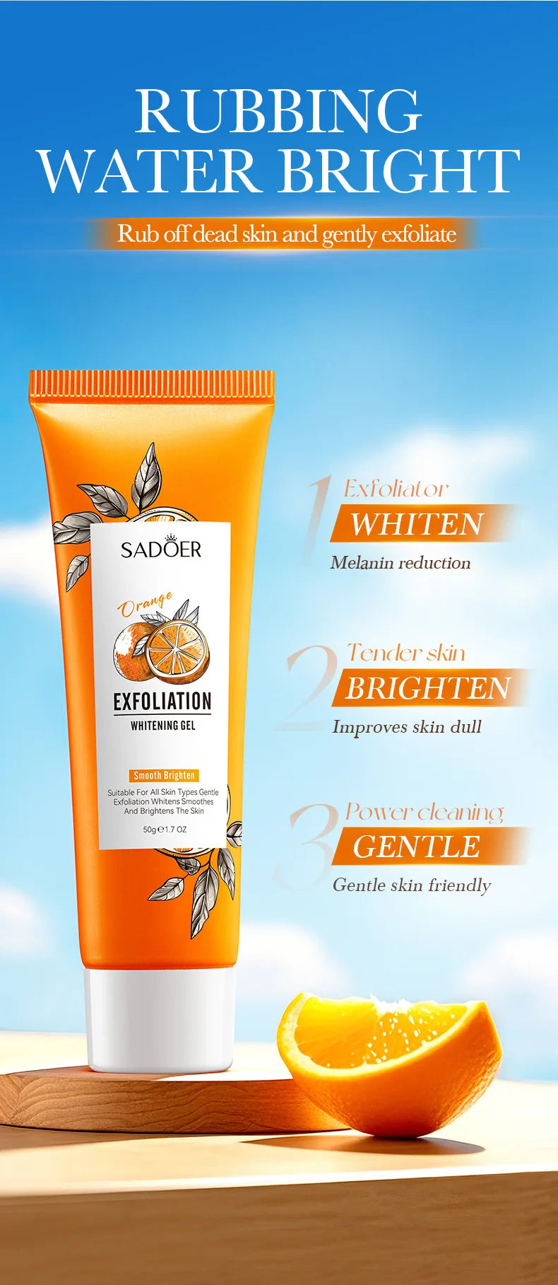 Orange Exfoliating Peeling Gel | Brightening Face Scrub | 50g Tidesmit Scrubs Treatments Tidesmit