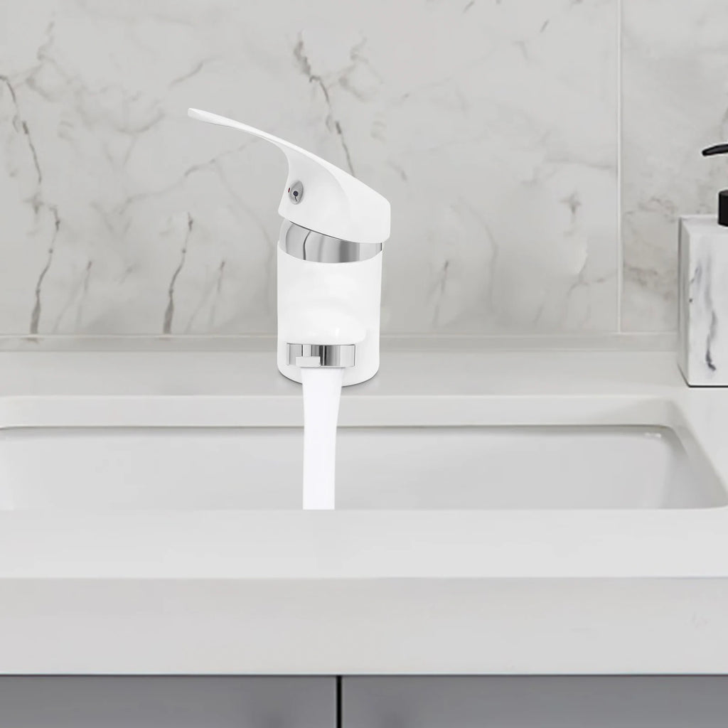 Modern Single-Handle Faucet Brass Deck Mounted 3/8'' Single Hole Sink Mixer Tap Ceramic Valve Core Honeycomb Aerator