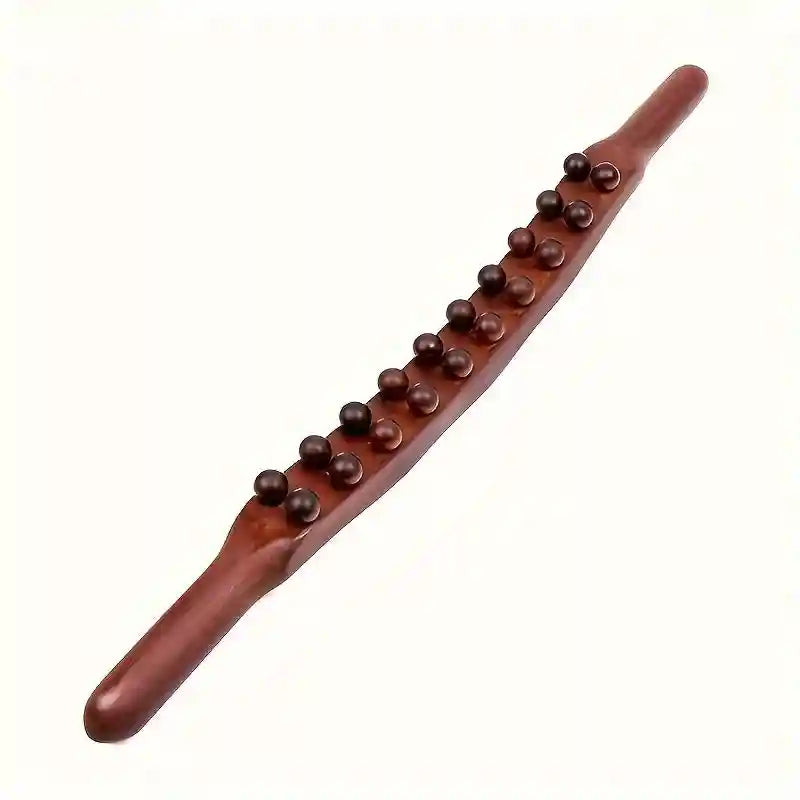 Abdominal Gua Sha Massage Stick: 20 Bead Wooden Roller for Muscle Relief Massage Roller 20 beads Tidesmit