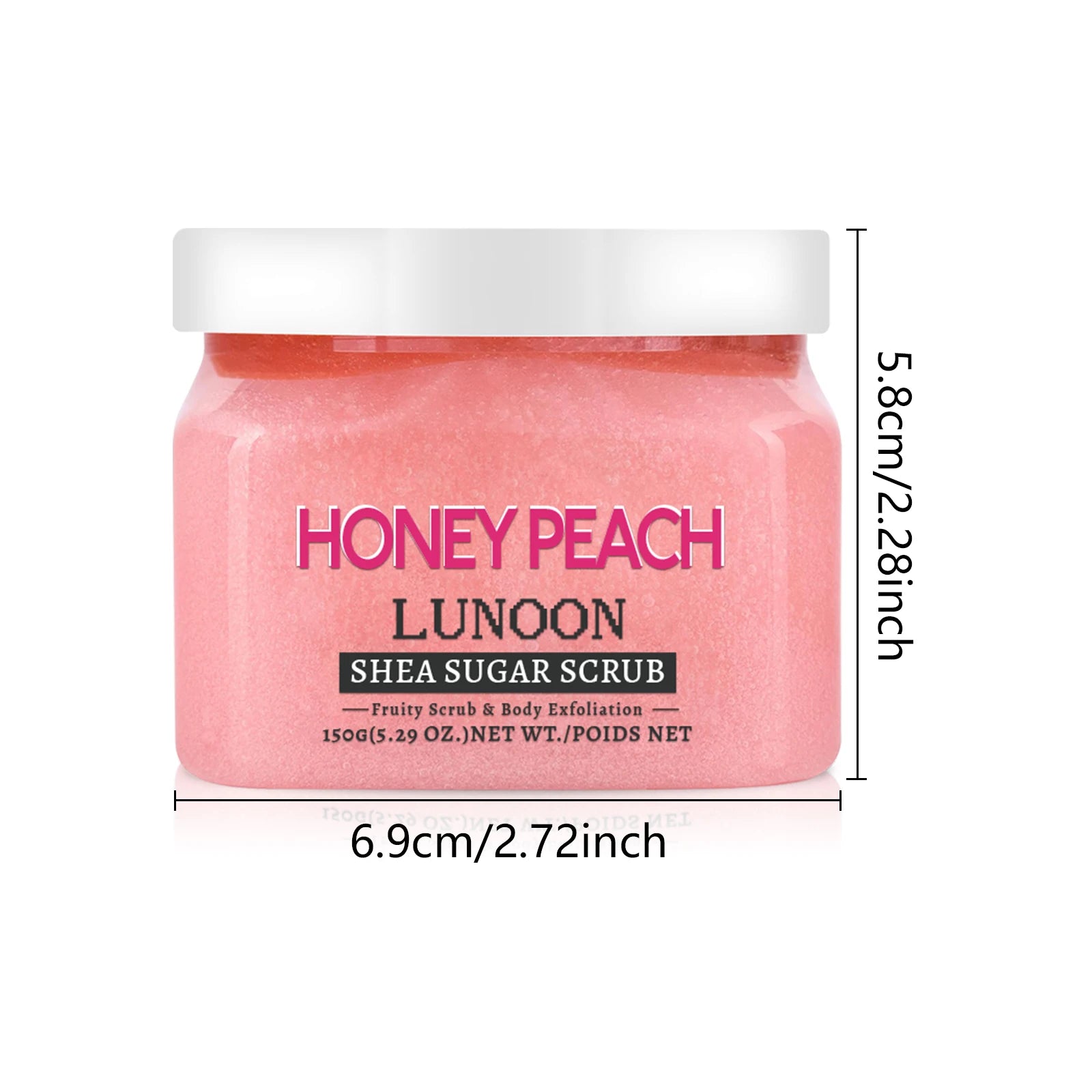 Peach Shea Butter Body Scrub Exfoliator - 150g Natural Skin Treatment Scrubs Treatments Tidesmit