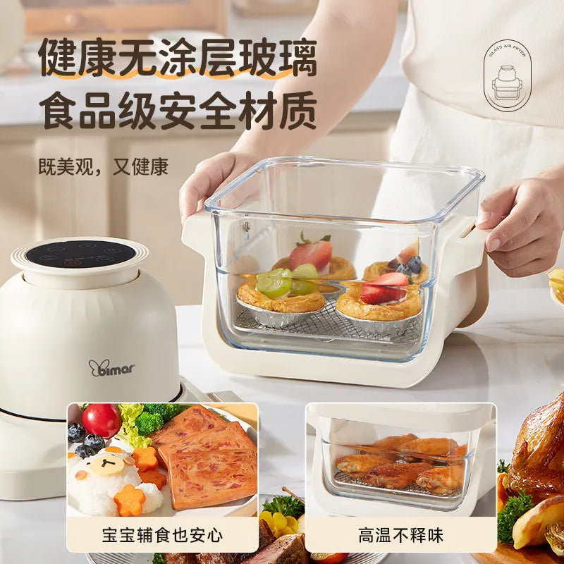 Air fryer household 2026 new visual high boron glass large-capacity frying and baking machine