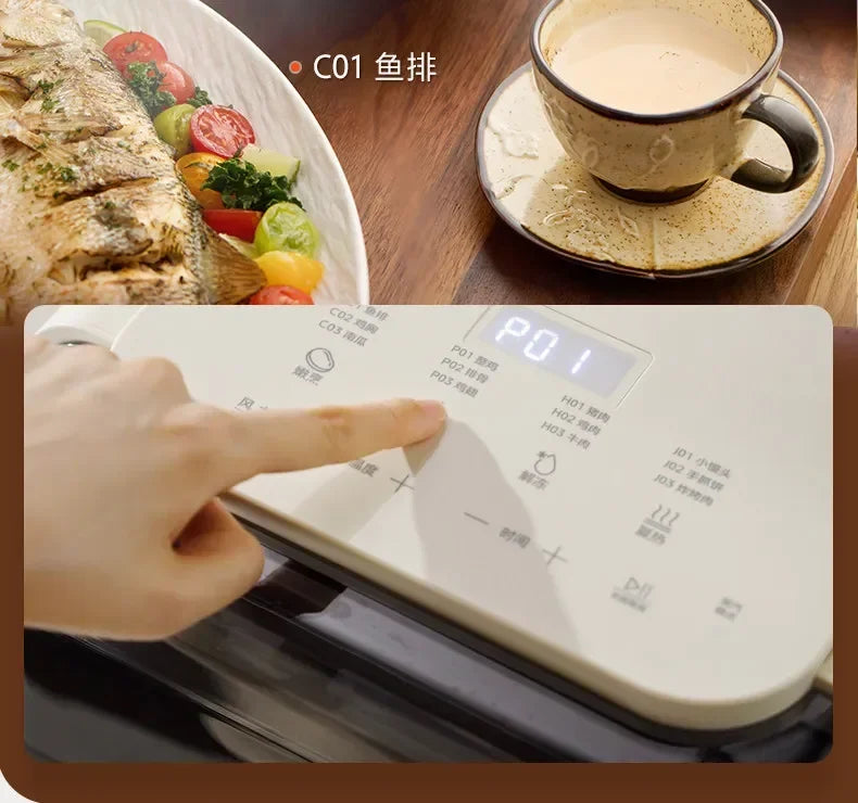 Midea 6.5L Air Fryer Steam Oven Combo 2050W Large Capacity Kitchen Appliance Oil Free Health Cooker Automatic Stirring 220V