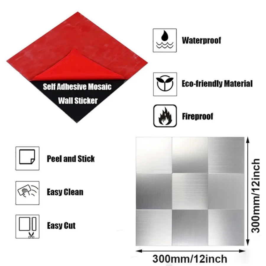 Self-adhesive Tiles Peel And Stick Backsplash Mosaic Wall Stickers 3d wall Panel Bathroom Waterproof Stick On Tiles For Kitchen