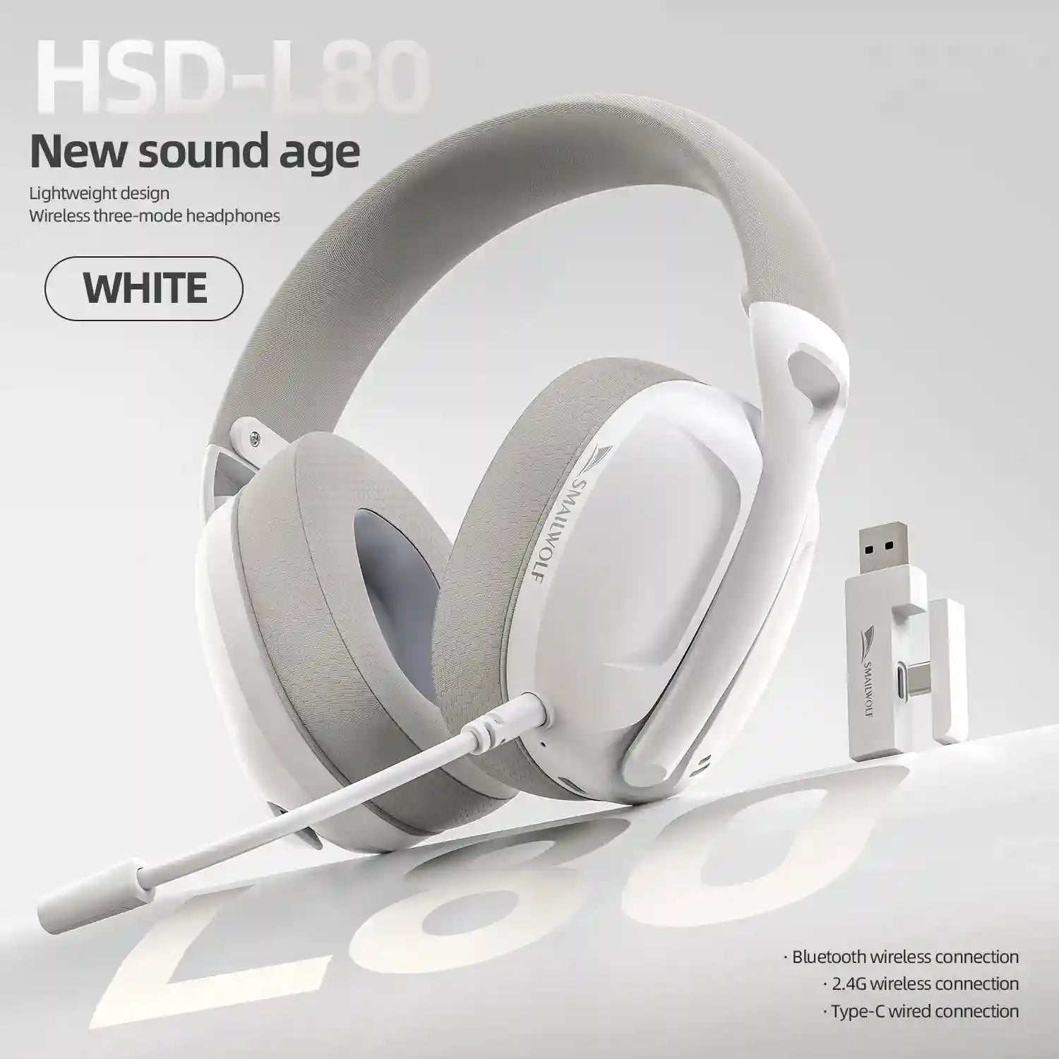 Wireless Gaming Headset 185g – Lightweight Over-Ear Audio White China Mainland Tidesmit