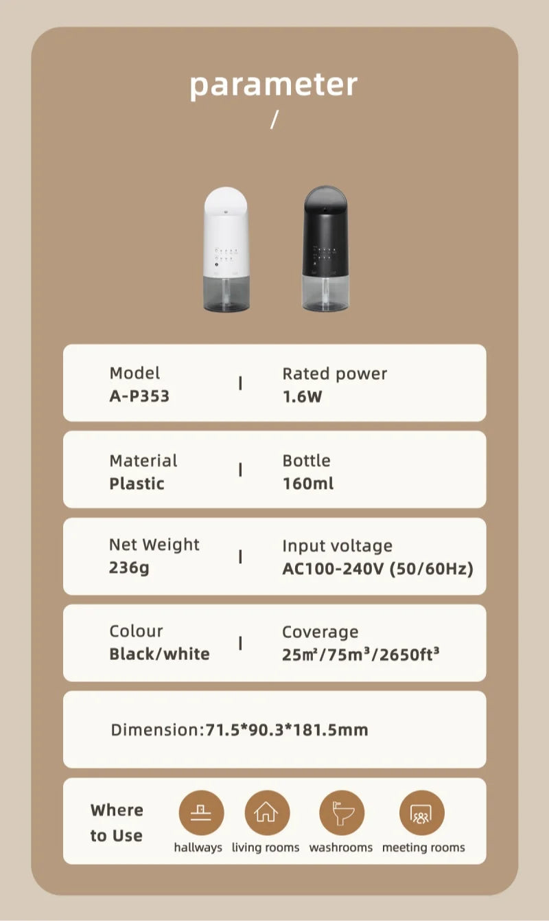 Plug in Waterless Aroma Diffuser Hotel Frangrance Diffuser And Essential Oils Atomizing Efficienc Home Air Freshener