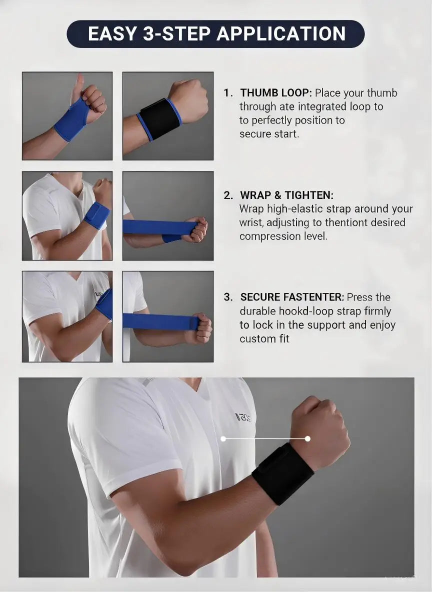 VBOSI Adjustable Wrist Support Brace Neoprene Compression Wristband for Sports Fitness Weightlifting Basketball Pain Relief Wris
