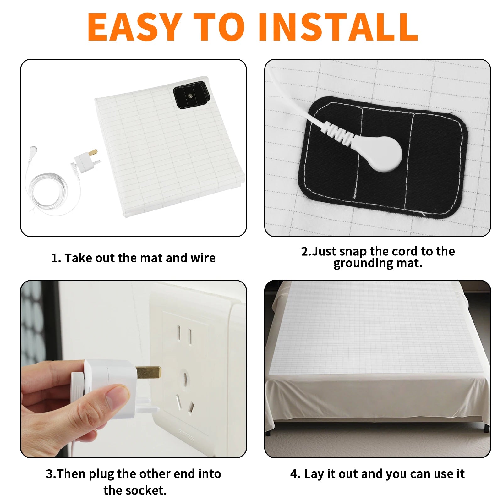 6 Size Grounding Mat Soft PU Pad for Improves Sleep Enhanced Circulation Reduces Pain Home Yoga Foot Mat Table Desk Rug