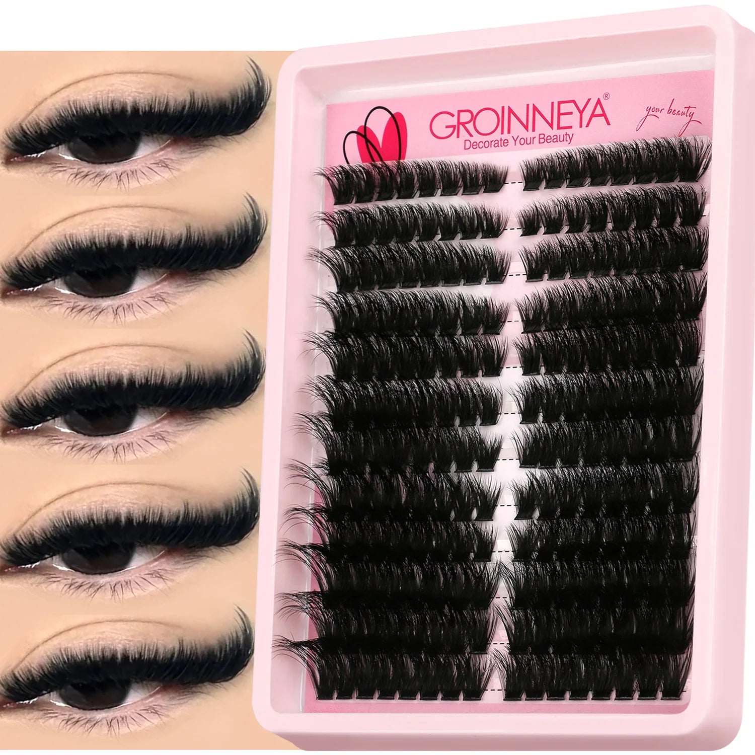 Wispy False Eyelash Clusters - DIY Salon-Quality Cat Eye Set False Eyelashes Tidesmit