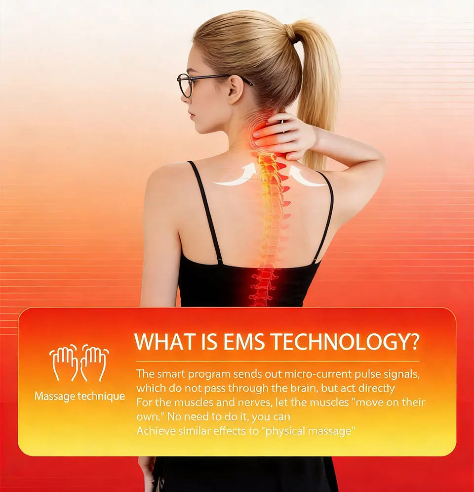 Vibration Neck Massager with Heated Pulse Relief - H808 Model Back Massage Instrument Tidesmit