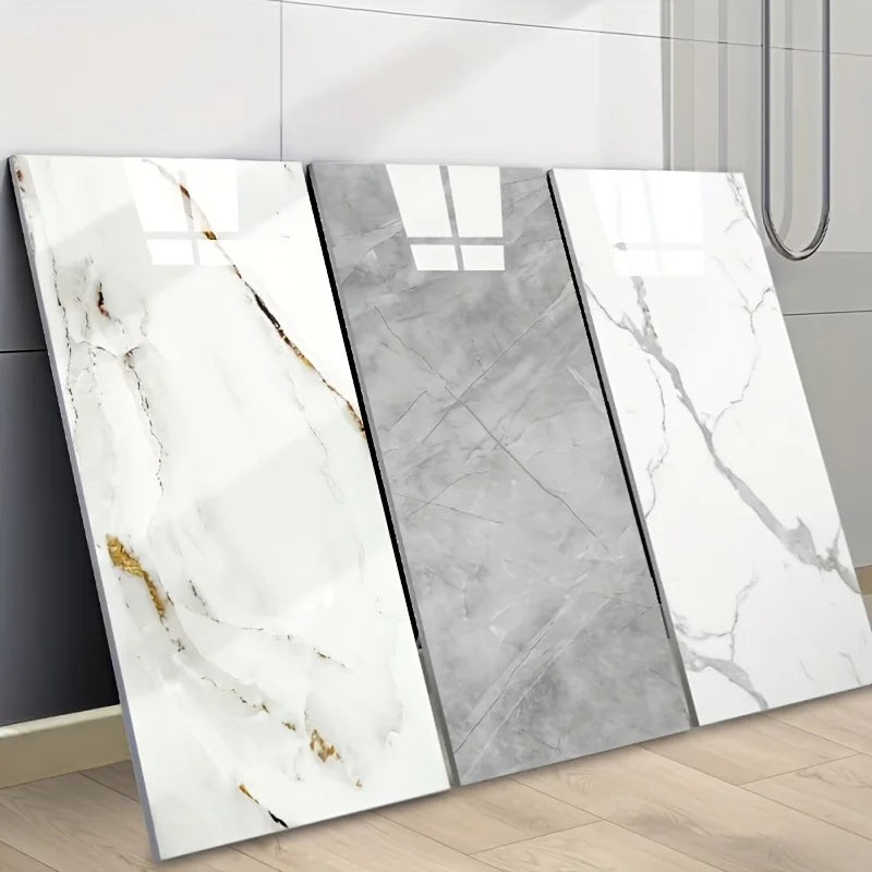 20/40Pcs 30cmx60cm Self-adhesive Marble Tiles Sticker Waterproof Floor Sticker PVC Tile Kitchen Bathroom Wall Sticker Home Decor