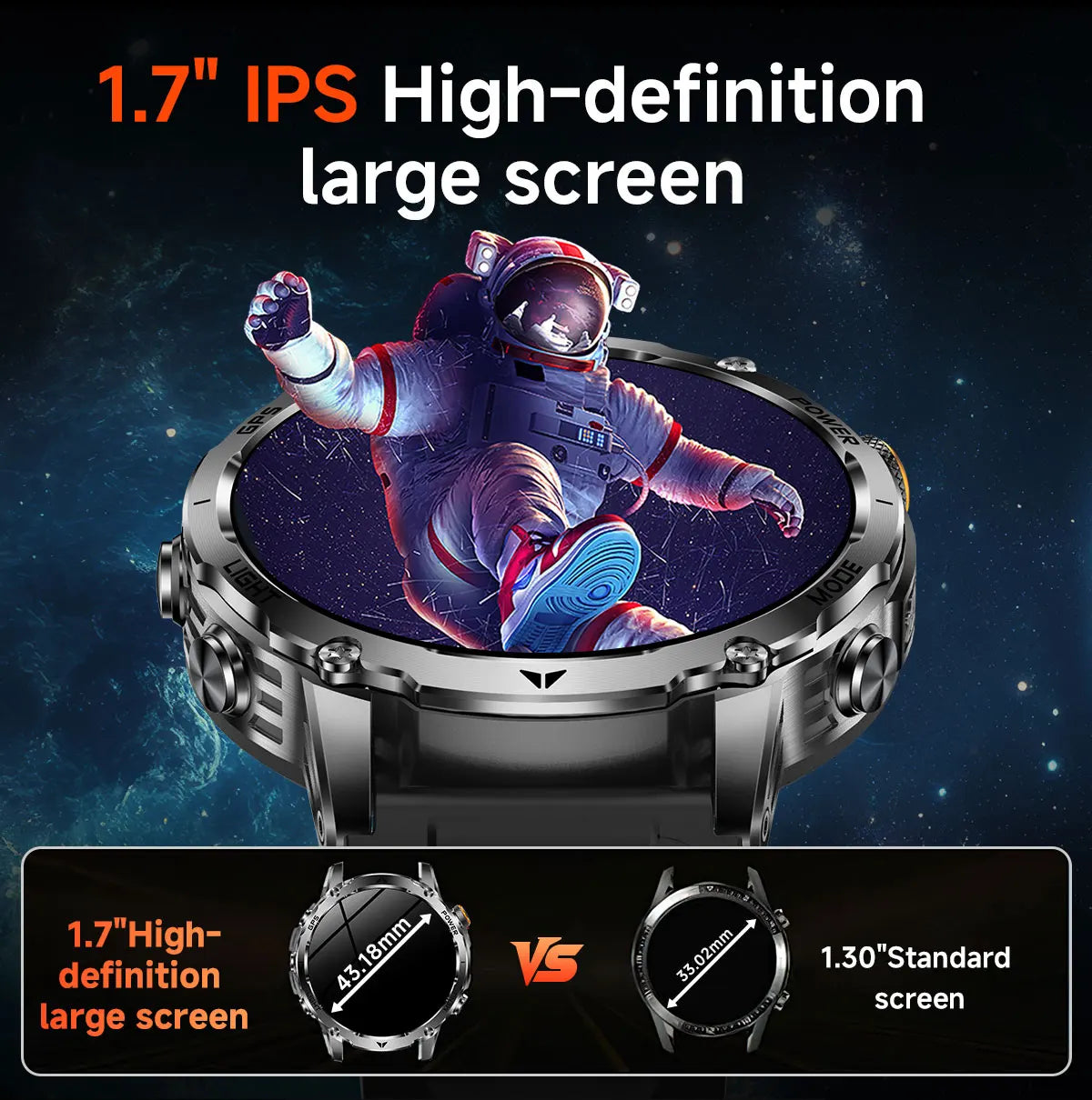 GPS Outdoor Military Smart Watch Men 1100mAh Large Battery Flashlight+SOS COMPASS Bluetooth Call 10ATM Waterproof Sports Watches
