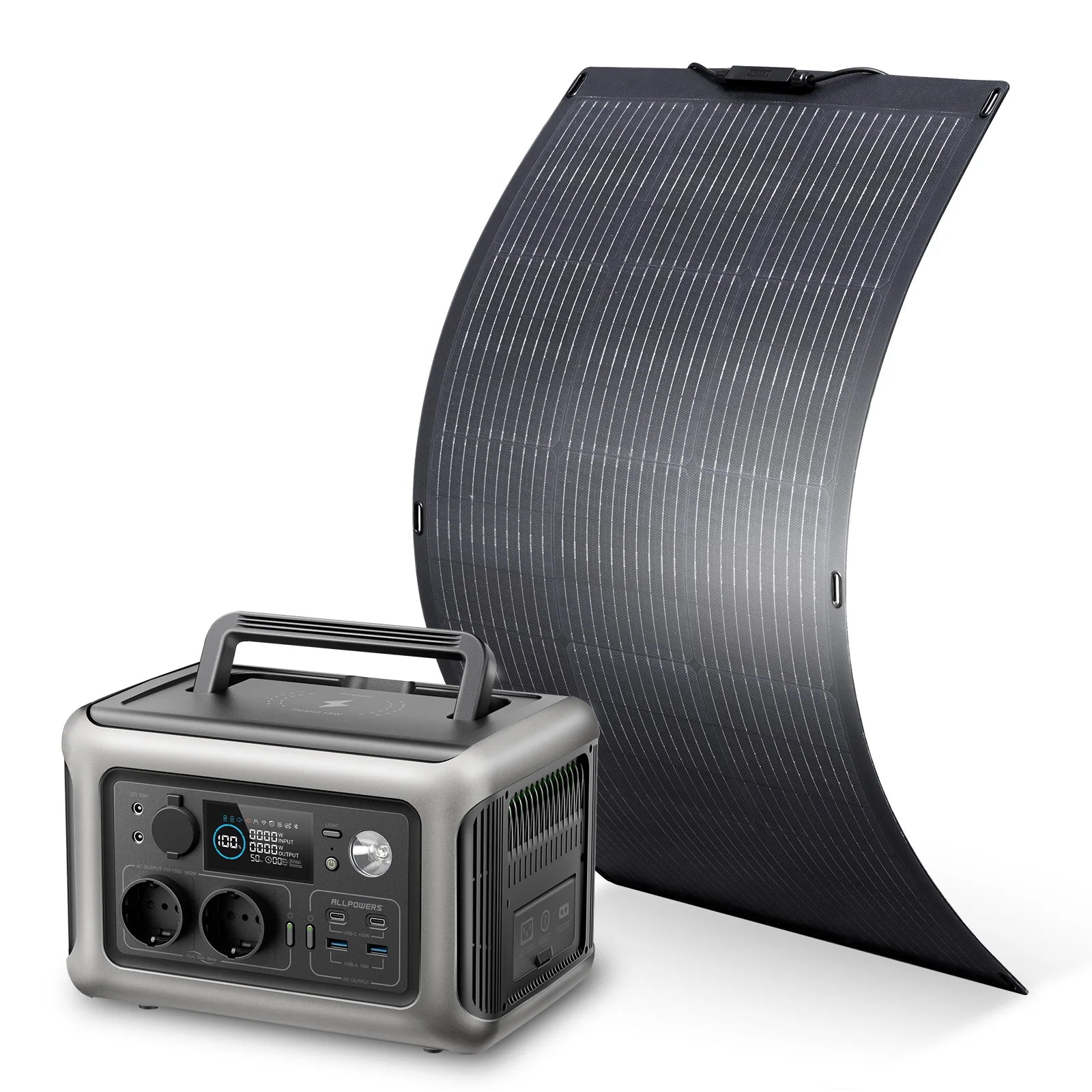 Tidesmit 299Wh LiFePO4 Portable Power Station with 100W Solar Panel Kit R600-SF100 Tidesmit