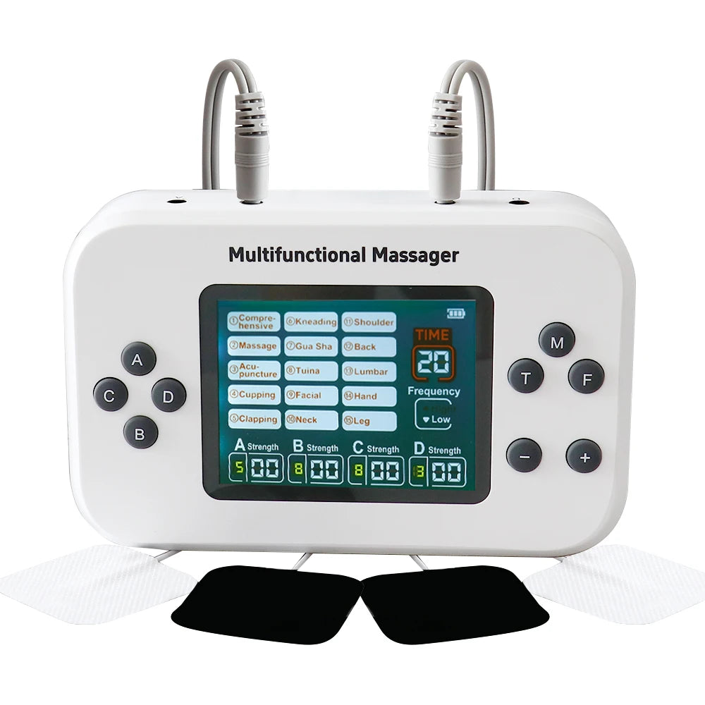 TENS EMS Muscle Stimulator with 30 Intensity Levels and 8 Pads Relaxation Treatment Tidesmit