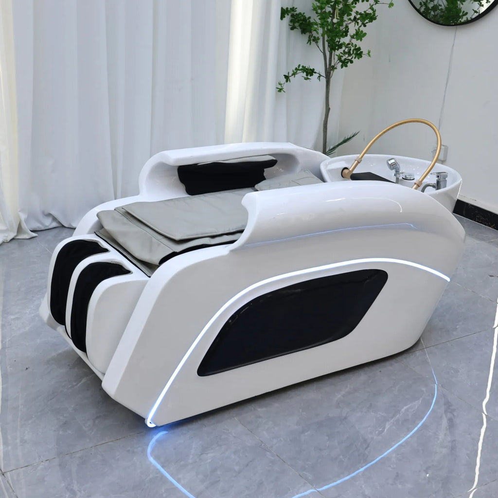 Massage Shampoo Bed for Salons – Ergonomic Hair Wash Station with Heat Massage Chairs Tidesmit