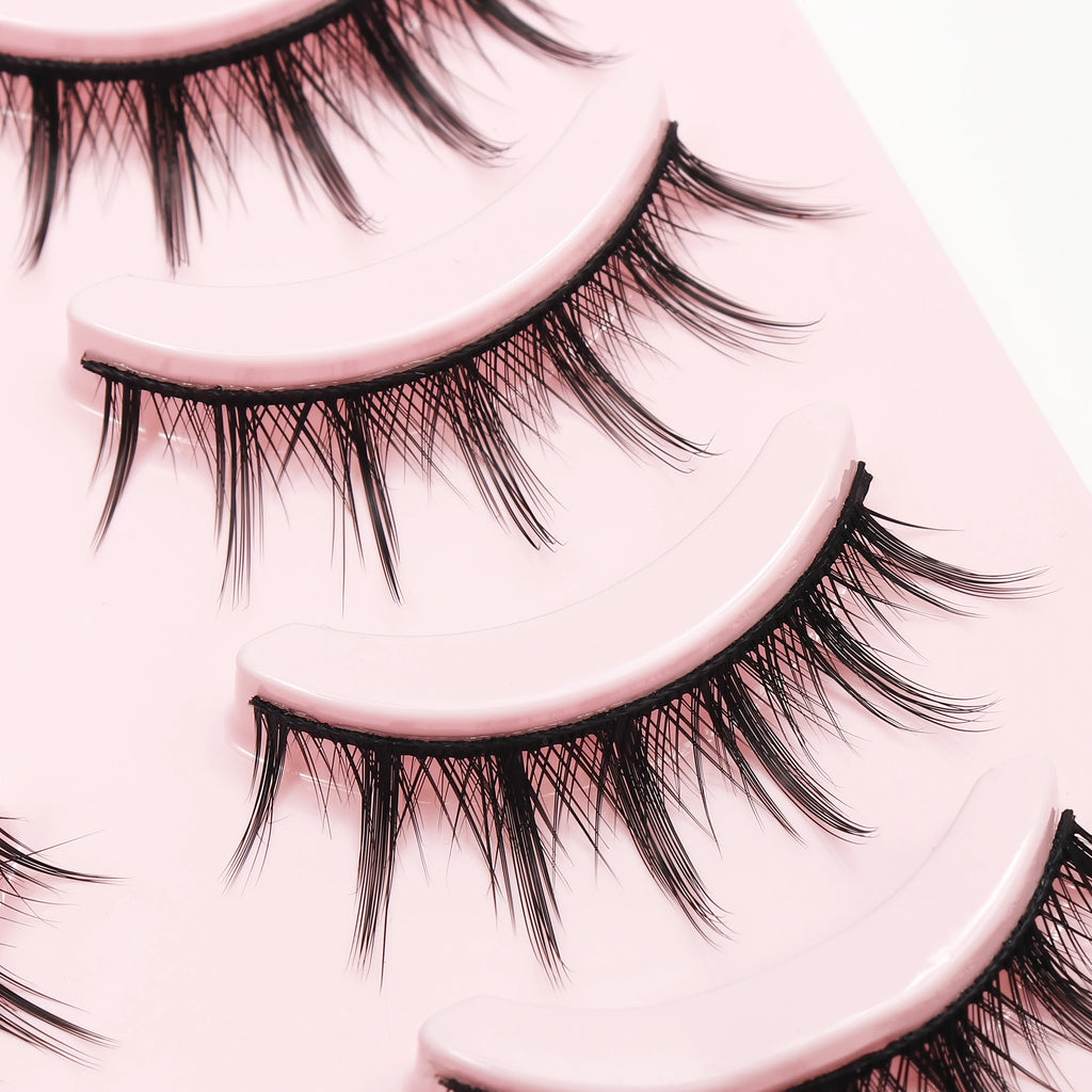 Anime Manga False Eyelashes - Natural Wispy Faux Lashes - 5 Pairs Set False Eyelashes Tidesmit