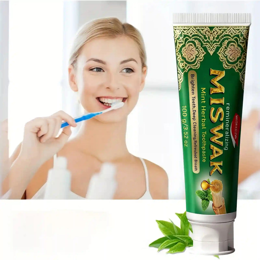 Tidesmit Miswak Mint Herbal Toothpaste with Hydroxyapatite for deep cleansing and natural teeth whitening