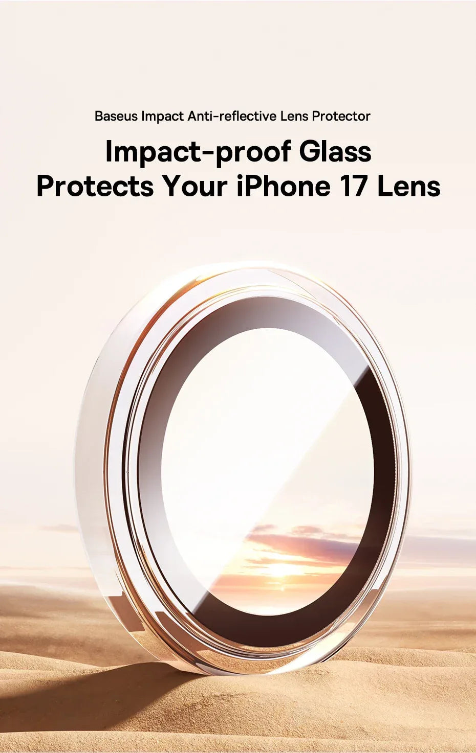 iPhone 17 Pro Max Lens Protector - 9H Hardened Anti-Reflection Glass Tidesmit