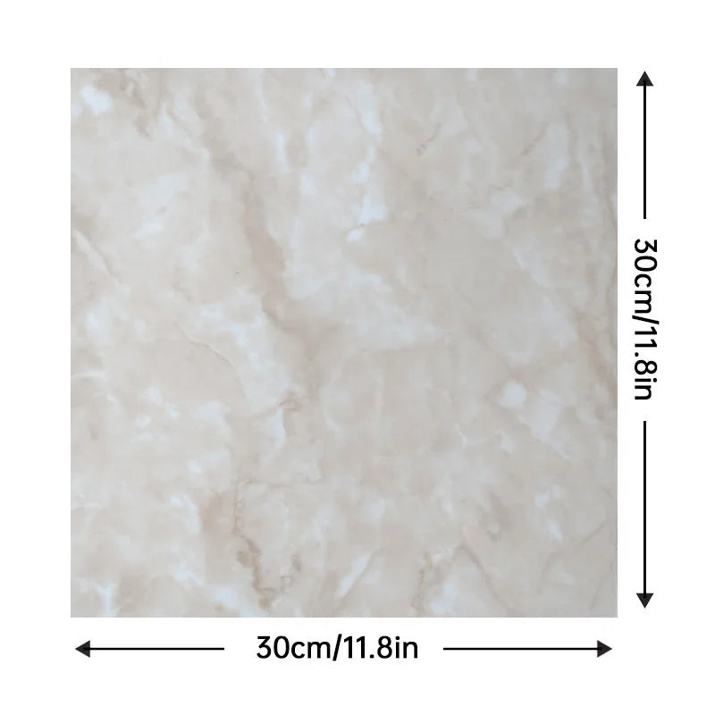 Marble-effect backsplash tile, white with soft gray veining