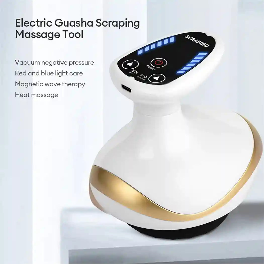 Tidesmit Electric EMS Cupping Massager with Heat Therapy - White Massage Roller Tidesmit
