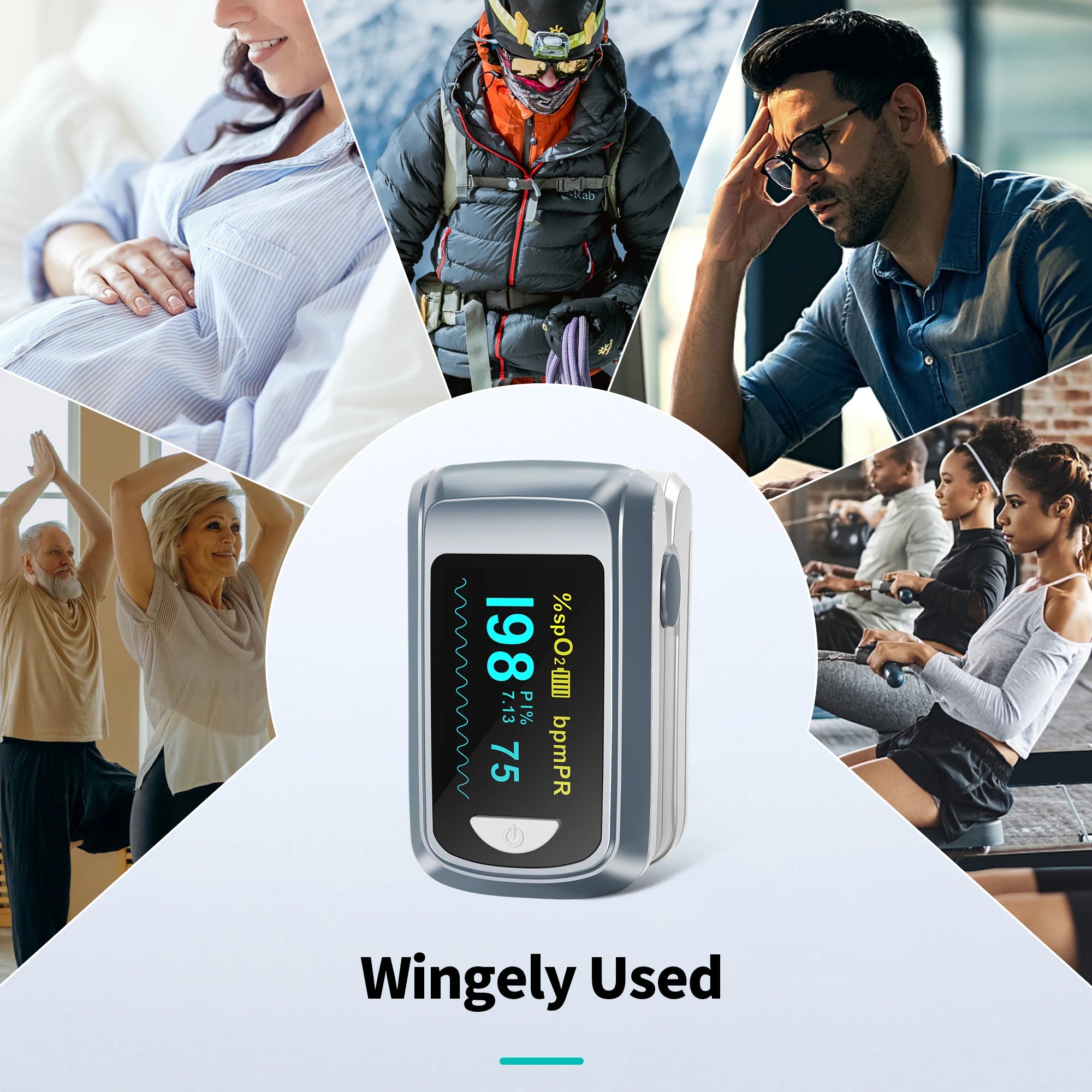 HealthTree Finger Pulse Oximeter Blood Oxygen Saturation Meter Heart Rate Monitor OLED Oximetro De Dedo SPO2 PR PI RR Bluetooth