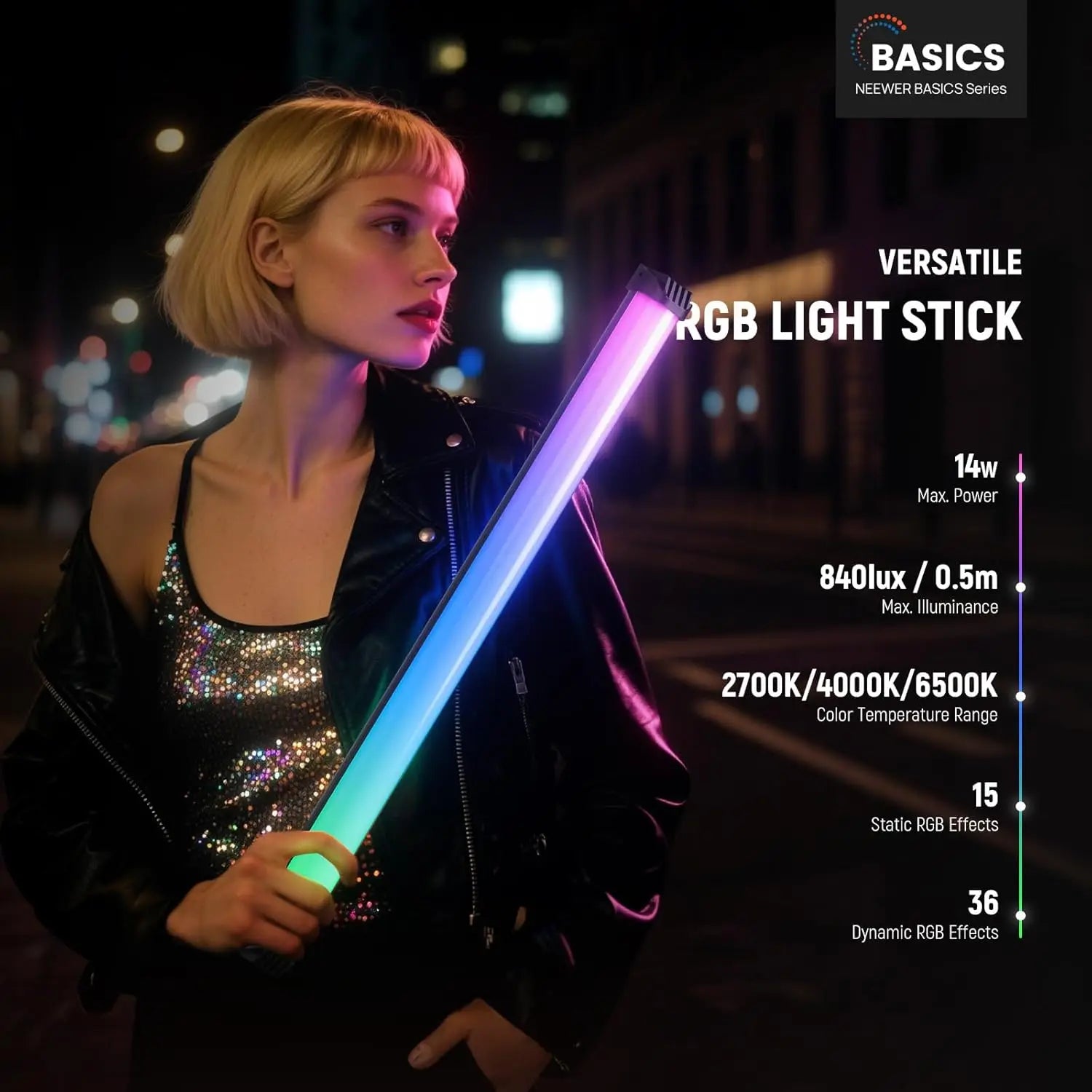 RGB Light Wand LED Stick - Dimmable Video Lighting by Tidesmit Tidesmit