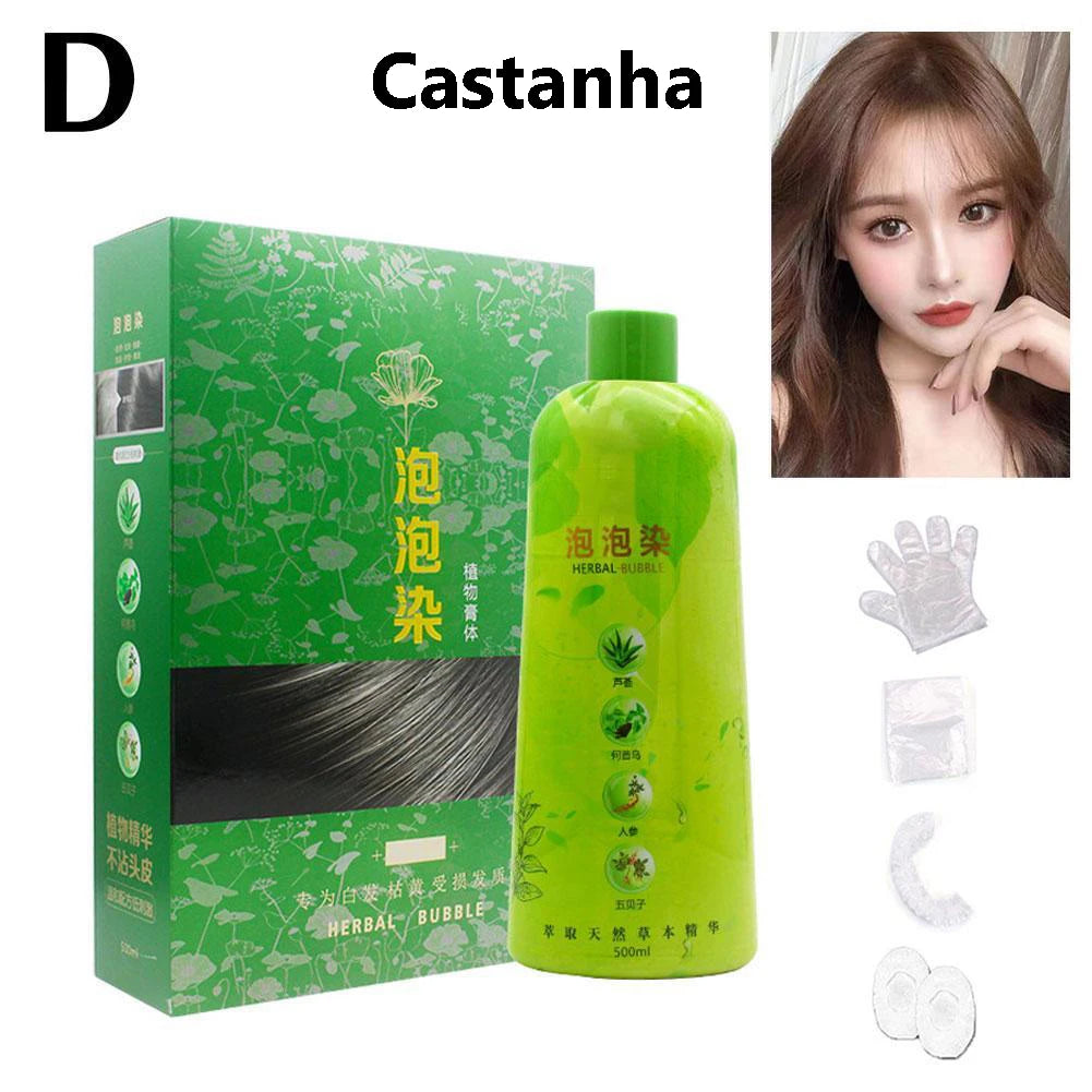 Brimless Shampoo 3 In 1 Black Hair Dye Coloring Shampoo Nourishes Long Lasting For Men Women Bubble Gray Hair Dye Shampoo 500ml