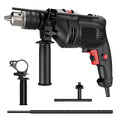 780W Electric Hammer Drill 13mm Variable Speed Corded Impact Drill, Dual Mode Drill Driver for Concrete, Wood, Steel with Auxiliary Handle Hole Drilling Power DIY Tools