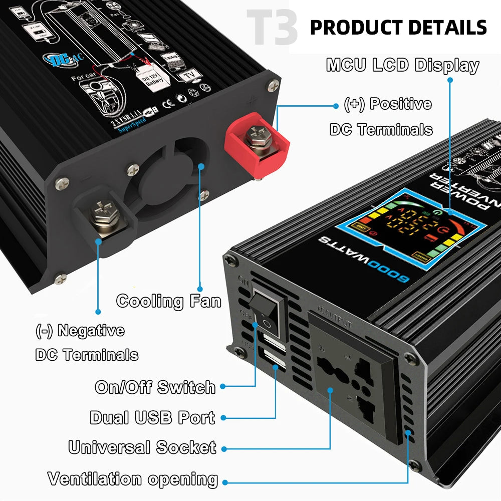 6000W 220v full set for house Inverter 30A Controller 200W Solar Panel Portable solar generator photovoltaic kit Camping For Car