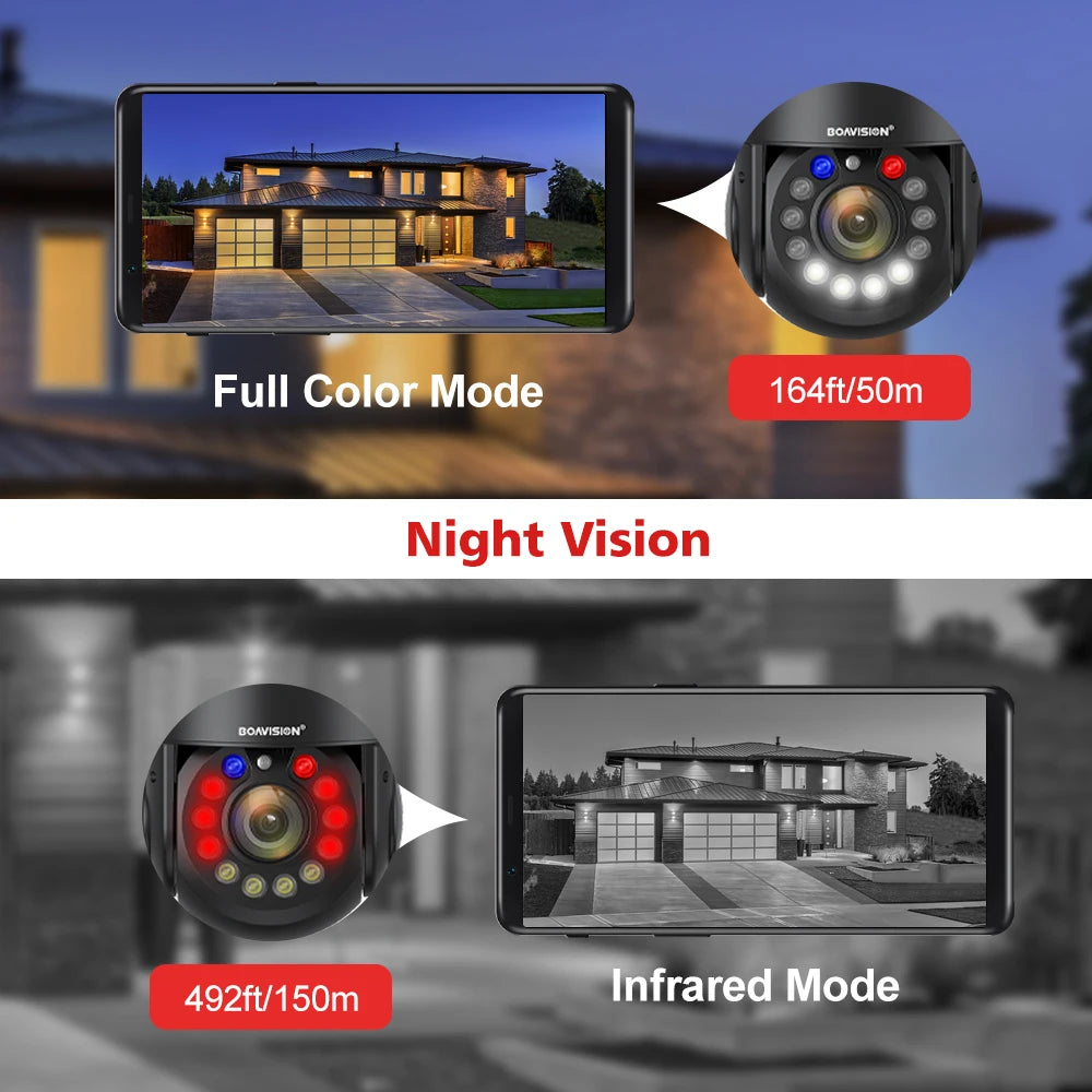 Outdoor Surveillance Camera WIFI 4G POE 8MP 5MP 30X Optical Zoom AI Auto Tracking 150M IR Distance Metal PTZ Security Camera