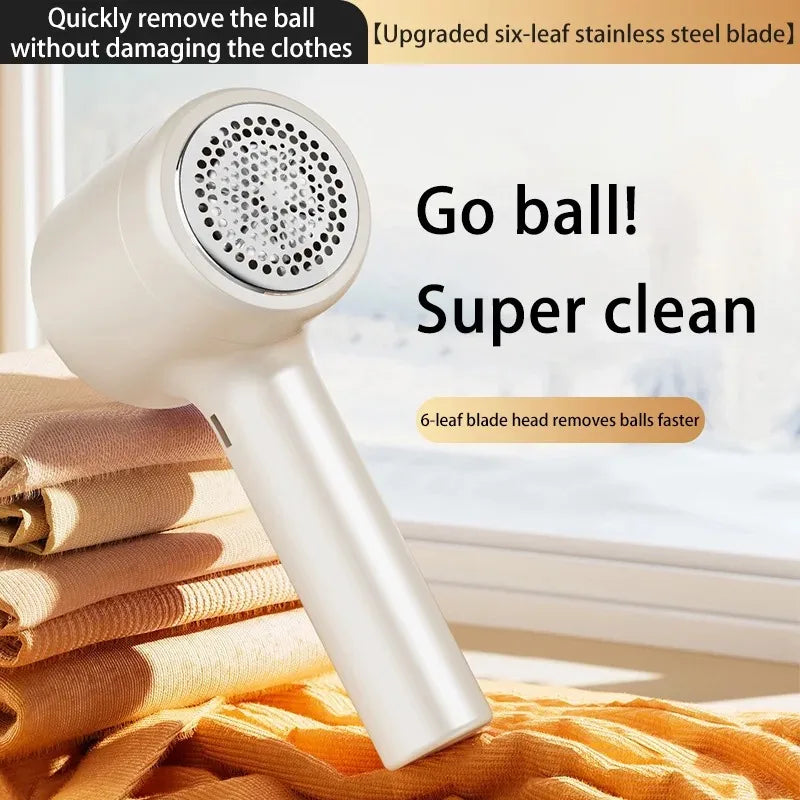 Tidesmit rechargeable fabric shaver and electric lint remover for clothes and carpets, front view.