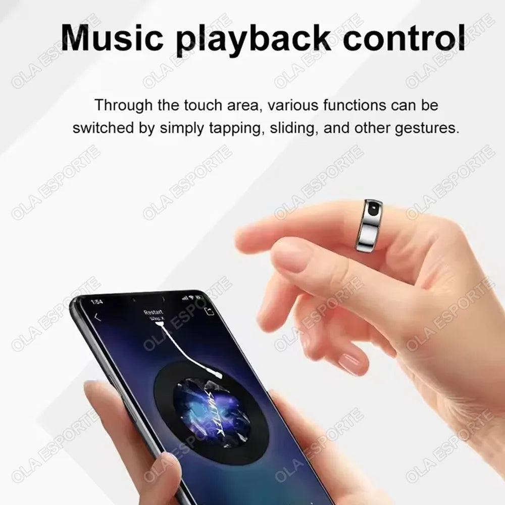 Qring Smart Ring R08 Women Men Remote Control Electronic Blood Pressure Monitor Temperature Sleep Tracker Waterproof Android IOS Tidesmit