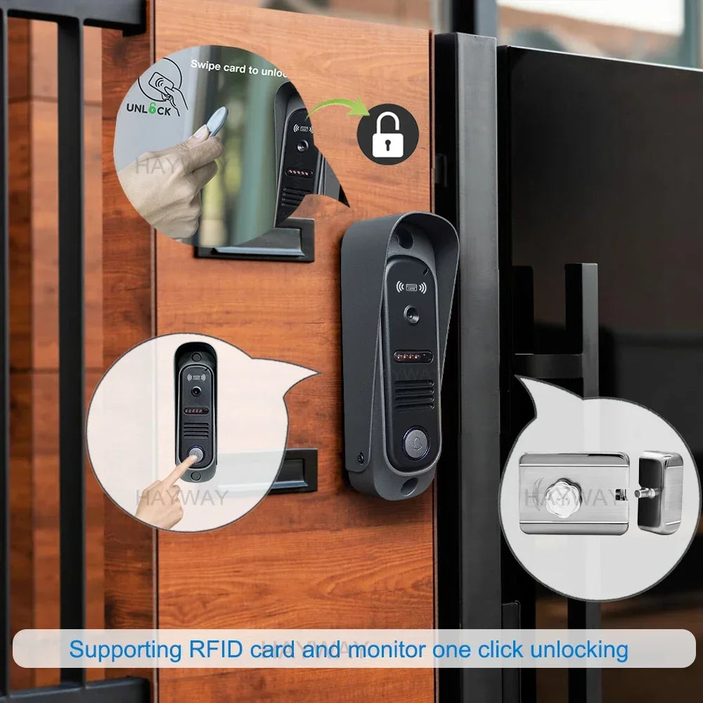 Tuya Wireless IPS 10 " touch screen 1080P camera video intercom kit, with mobile detection, ID access control unlocking,