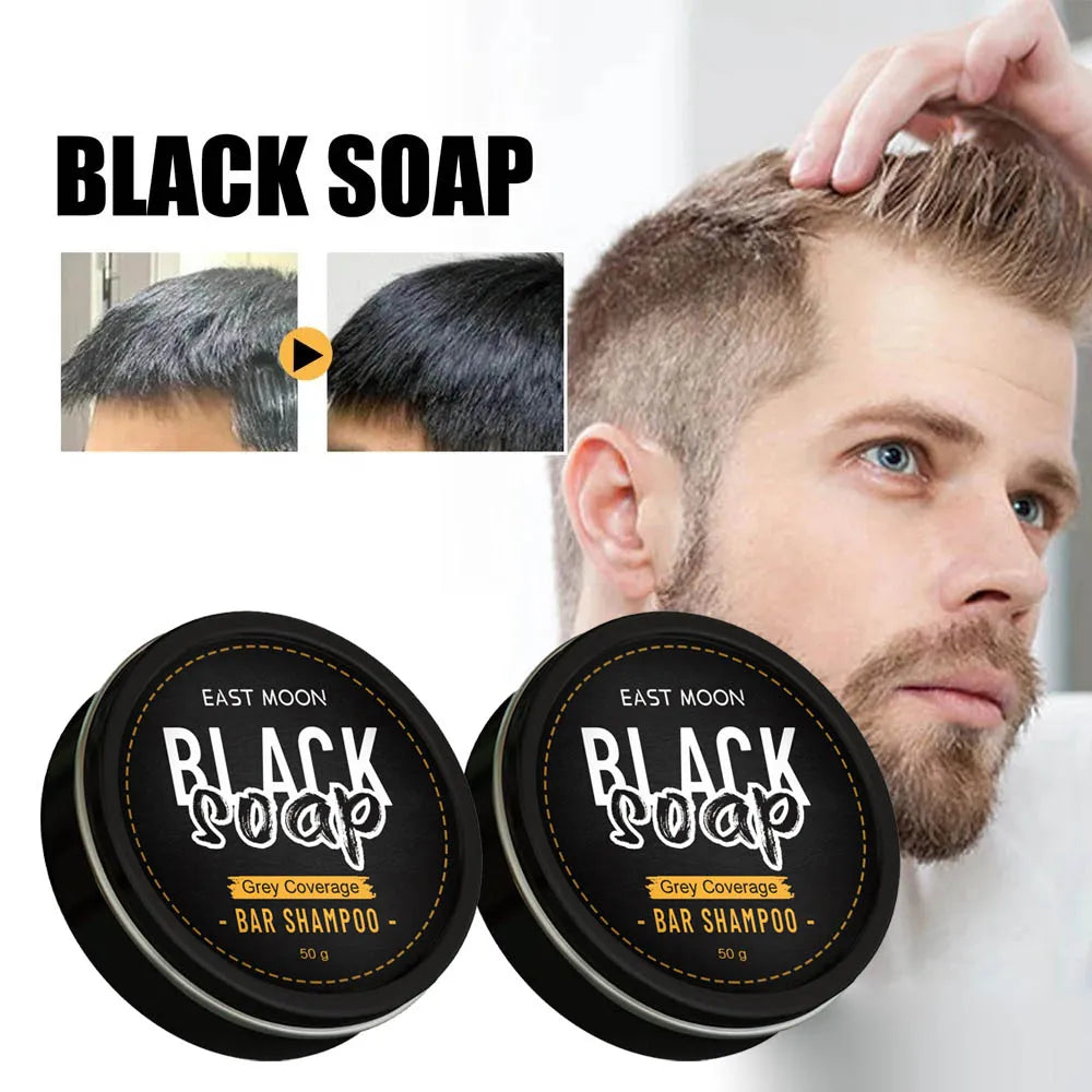 Polygonum Multiflorum Black Hair Soap Darkening Shampoo Bar Repair Gray White Color Dye Face Hair Body Shampoo For Man Women
