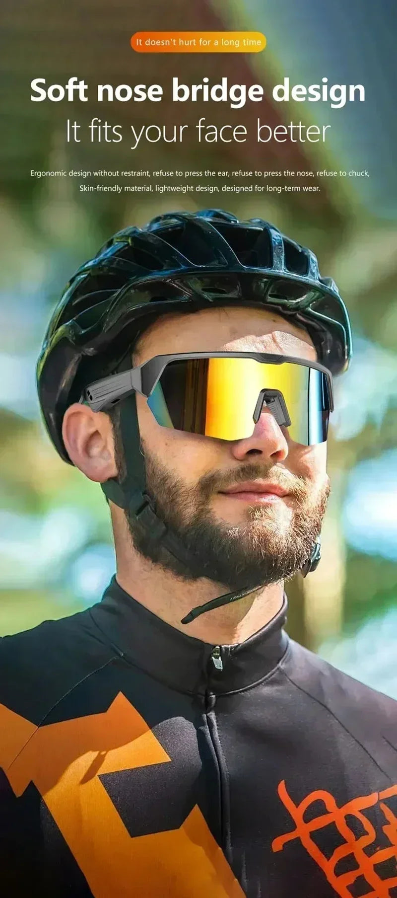 Tidesmit Bluetooth Cycling Glasses with Spatial Audio - Black Tidesmit