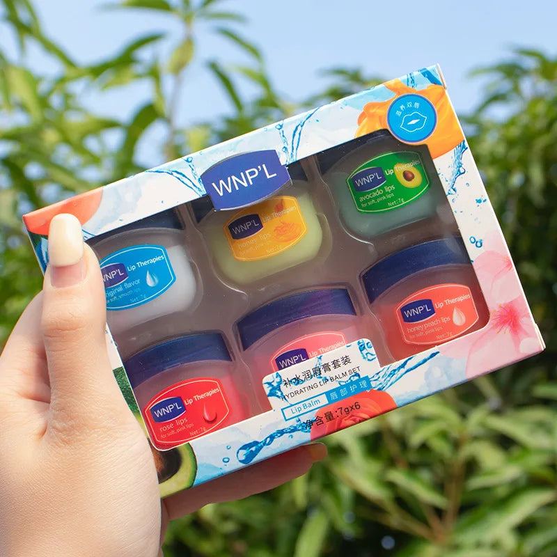 Moisturizing Lip Balm Set for Dry Chapped Lips - Natural Care Lip Care 6pcs Tidesmit
