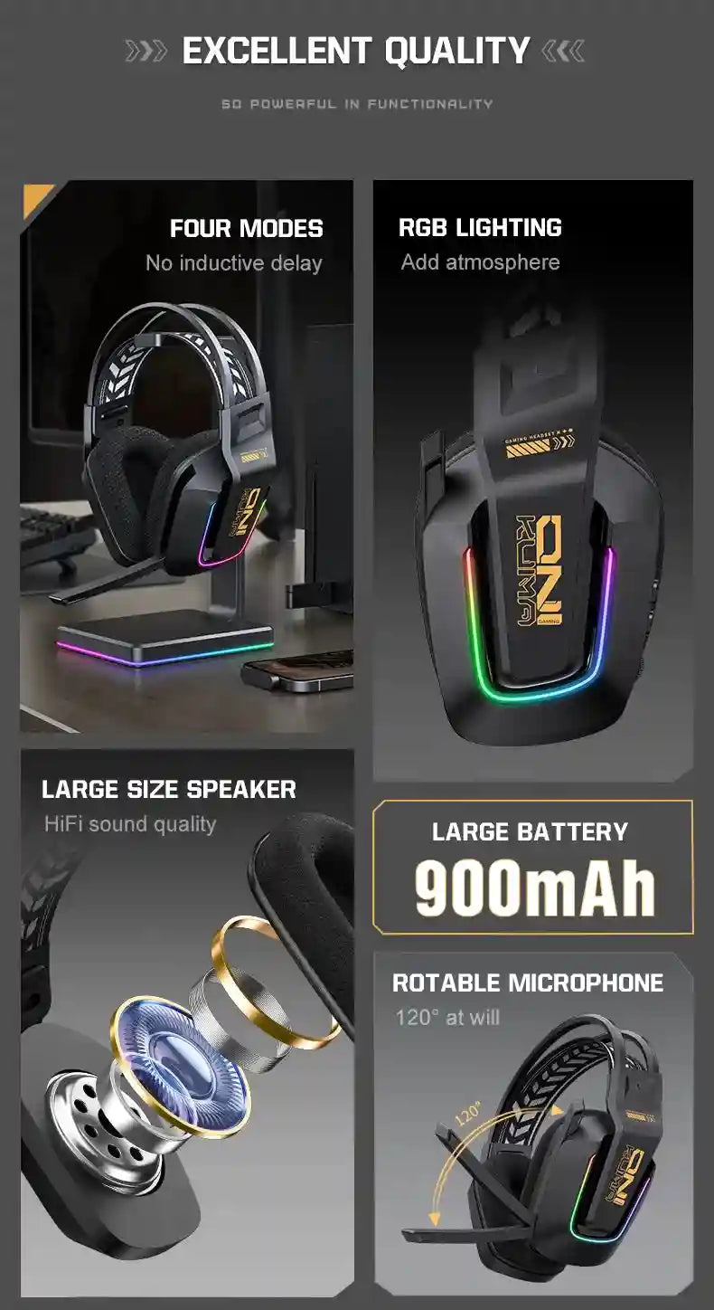 Tidesmit GT828 Wireless Gaming Headset with Low Latency Audio Tidesmit